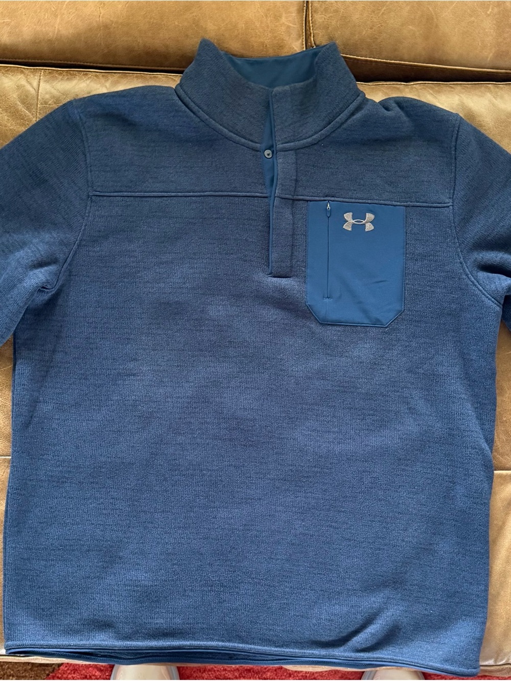 Under Armour Navy Blue Quarter-Zip Pullover with Chest Pocket